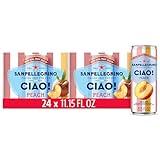 Sanpellegrino CIAO Peach Sparkling Water, Low-Calorie Italian Sparkling Water with Real Fruit Juices, 0g Added Sugar, 24-Pack