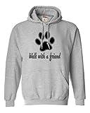 Go All Out Medium Oxford Mens Walk With A Friend Dog Lovers Pet Lovers Sweatshirt Hoodie