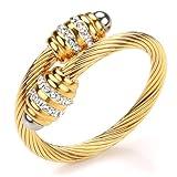 Dorriss Cable Rings Vintage Twisted Open Ring for Women Adjustable Designer Fashion Brand Stainless Steel Jewelry with Box