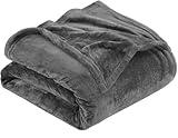 Utopia Bedding Fleece Blanket Queen Size Grey 300GSM Luxury Anti-Static Fuzzy Soft Microfiber Bed Blanket (90x90 Inch)