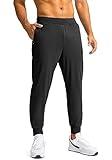 G Gradual Men's Golf Joggers Pants with Zipper Pockets Stretch Sweatpants Slim Fit Track Pants Joggers for Men Work Running (Black, S)