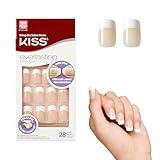 KISS Everlasting, Press-On Nails, Nail glue included, 'Infinite', French, Medium Size, Squoval Shape, Includes 28 Nails, 2g Glue, 1 Manicure Stick, 1 Mini file