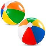 JOYIN 2-Pack 20" Beach Balls - Pool Toys Large Inflatable Beach Ball Swimming Pool Water Games, Classic Rainbow Color Beachball Luau Birthday Decorations Party Supplies Party Favors Gifts