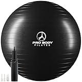 ProBody Pilates Exercise Ball - Multiple Sizes Gym Grade Balance Ball for Fitness, Workout, Pregnancy & Physical Therapy, Stability Yoga Ball Chair (Black, 55 cm)
