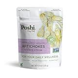 POSHI Marinated Artichoke Hearts with Basil + Thyme Natural, Keto, Vegan, Non GMO, Low Carb + Calorie, Gluten Free Ready to Eat Fully Cooked Vegetables, Pentry Food, Gourmet, Healthy 6 Pack, 4.4 oz