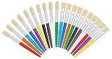 20 Pcs Paint Brushes for Kids, Round and Flat Kids Paint Brushes, Easy Hold and Clean Toddler Paint Brushes, Bristle Craft Paint Brushes for Acrylic Oil Watercolor Washable Paint