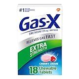 Gas-X Extra Strength Chewable Gas Relief Tablets with Simethicone 125 mg, Cherry - 18 Count