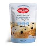 Miss Jones Baking Blueberry Muffin Mix - Almond Flour, Gluten Free, Low Carb, No Sugar Added, Naturally Sweetened Desserts & Treats - Keto, Diabetic, Atkins, WW and Paleo Friendly