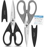 Kitchen Shears, Kitchen Gadgets Utensil Set, iBayam All Purpose Kitchen Shears with Protective Sheath Durable Stainless Steel Scissors, Cooking Kitchen Utensils, Soft Grip Comfort Handle, 8.5 Inch