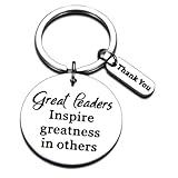 Keychain for Boss Professor Teacher Classmate Leaders Colleagues co-worker Best Friends Her Him - Great Leaders Inspire greatness in others,Thank You.