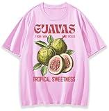 Guavas Retro Shirt Guavas Retro V Neck Shirt Commercial Graphic Tee Unisex Fruit Lover T-Shirt Pink