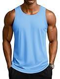 TACVASEN Men's Workout Tank Tops Sleeveless UPF 50+ Summer Sun Shirts Quick Dry for Running Swim Gym Beach Blue