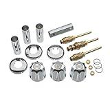 DANCO Bathtub and Shower 3-Handle Remodel/Rebuild Trim Kit for Gerber Faucets | Knob Handle | 11B-1H, 11B-1C, 11B-4D | Chrome (39617)