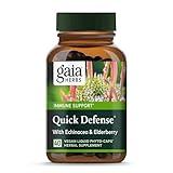Gaia Herbs Quick Defense - Fast-Acting Immune Support Supplement for Use at Onset of Symptoms - with Echinacea, Black Elderberry, Ginger & Andrographis - 40 Vegan Liquid Phyto-Capsules (4-Day Supply)