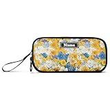 KLL Custom Large Capacity Pencil Pen Case Teacher School Supplies For Teen Girls College Lightweight Beauty Spring Flowers South Carolina Yellow Jessamine Dragonflies Bees and Butterflies