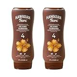 Hawaiian Tropic Island Tanning Lotion - Outdoor Tanning Lotion with SPF 4, Oxybenzone Free Sunscreen, 8oz, Twin Pack