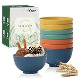 Wrova wheat straw small bowls 10oz set of 8 - Unbreakable Dessert Bowls set for kids - Mini Bowls for Ice Cream,Snack and Fruits - Microwave & Dishwasher Safe Appetizer Bowls