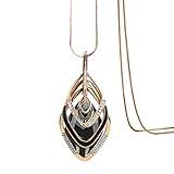 Merdia Triple Layer Long Statement Pendant Necklace | Sweater Chain | Summer Necklaces | Boho Necklaces for Women | Rhombus Pendant