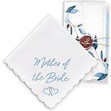 W&F GIFT Wedding Handkerchief - 12" x 12" - Something Blue for Bride on Weddings Day - Mother of the Bride Gifts, Bridal Weddings Hankie - Mom Handkerchief Wedding Gifts for Brides from Daughter - BOL