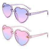 Heart shaped Sunglasses for Kids Stylish Cute Bee Frame for Toddler Girls Age 2-10 UV400 Protection