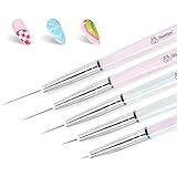 Beetles Nail Art Brushes, 5pcs Nail Art Liner Brushes Set Painting Nail Dotting Drawing Tool for Long Lines, Details, Fine Drawing Sizes 7/11/15/20/25mm Gift for Women