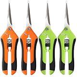 BEoffer 4 Pack Pruning Shears, 6.5 Inch Garden Scissors Gardening Hand Pruning Snips with Straight Stainless Steel Precision Blades for Gardening Flower Plant Precise Trimming and Pruning Maintenance