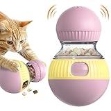 TLKNG Cat Interactive Adjustable-Treat Dispensing Toys Lifelike Sandpiper Chirp Tweet Ball (Sound Can Be Turned Off) for Indoor Cats Kitten Puzzle Toy Food Slow Feeder Kitty Mind Game