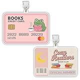 Set 2Pcs Books Credit Card, Cozy Readers Book Club Kindle Charms Dust Plug Charm 1.5 Inches Bookish Reader’s Club Bookworm Romantasy Frog Lightning/Type C Acrylic Material Accessories for E-Reader (Type C)