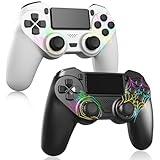 Controller Wireless for PS4 - Spider Pattern Design, 1000mAh Battery, Adjustable RGB, Double shock, 6-Axis Gyro, Built-in Speaker, 3.5mm Audio Jack, Controller fit for PlayStation 4/Pro/Slim/PC