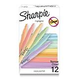 Sharpie Pocket Highlighters, Mild Pastel Colors, Assorted, Chisel Tip, 12 Count - School, Home, and Office Use, Teacher Supplies