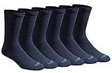 Dickies Men's Dri-Tech Essential Moisture Control Crew Socks Multipack, Essential Worker Navy (6 Pairs), Large