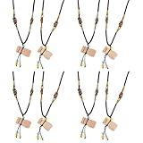 GLEAVI 8 Pcs Essential Oil Bottle Jewelry Minimalist Necklace Diffuser Choker Mothers Day Mother Day Essential Oil Neck Chain Perfume Necklace Bottle Glass