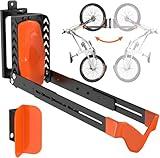 Swivel Bike Rack Wall Mount, Bike Hangers for Garage, Space-Saving Vertical Bike Holder, Holds up to 77 lbs, Bicycle Wall Hanger Storage, No Heavy Lifting Required Indoor Hanging Bike Rack-Orange