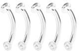 Forbidden Body Jewelry Super Value 5-Pack: 14g 11mm Clear Acrylic Body Piercing Retainers
