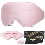 BeHoomi Sleep Mask, Premium Eye Mask for Sleeping, Total Blackout, Super Soft Comfort, Adjustable Fit, Upgraded 3D Ergonomic Designed Sleeping Mask for Home, Office, Travel, Meditation, Yoga, Pink