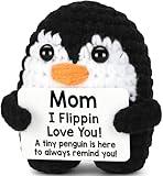 Birthday Gifts for Mom from Daughter Son, Handmade Crochet Mimi Penguin Mom Gifts for Birthday Mothers Day Mama Mother in Law Bonus Step Mothers, Funny I Love You Mum Present Emotional Cute Decor