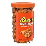 Reese's Filled Pretzels, Peanut Butter Pretzel Nuggets, Crunchy, Ready to Eat, Sweet and Salty Snack, 18oz Jar