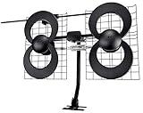 Antennas Direct ClearStream 4V Indoor Outdoor TV Antenna, UHF VHF, Multi-Directional, 70+ Mile Range, 4K 8K UHD, NEXTGEN TV – w/ 20-inch Mast (Black)