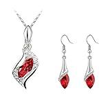 Sale,Clearance Items,Premium Quality Zircon Pendant Necklace Earrings Bride Bridesmaid Wedding Necklace Earring Set Fashion Birthday Gifts for Lover Amazon outlets