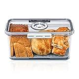 ScHaXjm Bread Box for Kitchen Countertop, Bread Containers Storage Airtight Loaf, Time Recording Small Bread Box with Lid, Bread Saver for Homemade Bread, Bun, Bagel, Loaf…