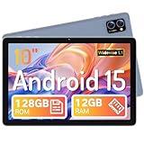 Winsing Tablet, Android 15 Tablets 10 inch with 12GB RAM+128GB Storage+2TB TF Card Expand, Octa-Core, 1280*800 IPS Touch Screen Computer Tablet, 10H Long-lasting Battery Life,Wi-Fi & BT 5.0,Gray Blue