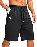 G Gradual Men's Athletic Shorts with Pockets 11" Long Basketball Shorts Lightweight Quick Dry Gym Workout Shorts for Men(Black,XL)