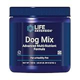 Life Extension Dog Mix, Dog Vitamins and Supplements, probiotics, L-carnitine, B12, folic Acid, Vitamin C, Vitamin E, Rosemary, Nutrient Absorption, Gluten-Free, Non-GMO, 60 Servings