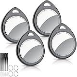 Air Tracker Tags-4 Pack, 5.3 Bluetooth Tracker Work with Apple Find My (iOS Only), 100dB Sound, Smart Tag with Keychain/Lanyard, Item Finder for Luggage/Key/Suitcase, Replaceable Battery, Black.