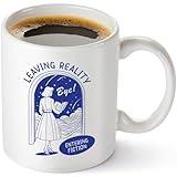 Leaving Reality Entering Fiction - Book Lovers Gifts For Women - Bookish Gifts for Readers Librarians Writers Bookaholics Bookworms - Birthday Gifts For Her Best Friend - 11oz White Coffee Mug Tea Cup