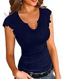 ZOYEESHINE Ladies' Summer Sleeveless Tank Top - Soft Stretchy Material for Effortless Style(Large,Navy Blue)
