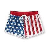BesserBay 4th of July Little Girls Boardshorts American Spirit July Fourth Stars and Stripes American Flag Beach Shorts 7-8 Years
