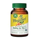 MegaFood Baby & Me 2 Prenatal Multi - Prenatal Vitamins for Women with Choline, Methyl Folate, Iron - Gluten-Free, Vegetarian, Pre Natal Multivitamin for Women - 60 Tablets, 30 Servings