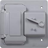 Bell PTC521GY 2-Gang Weatherproof Switch and Outdoor Outlet Cover, Gray Polycarbonate GFCI and Toggle Switch Covers for Home Improvement, Outdoor Electrical Box Protection, UFAST 8-in-1, NEMA 3R