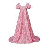 Daphne Dress Regency Dress Women's Blue Lace Dress Pink-XS